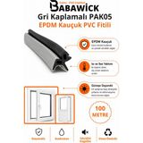 Babawick Epdm Kauçuk Gri Kaplamalı Yağlı Tadilat Contası Pak-05 Uzun Ömürlü Kapı Pencere Fitili - 100 Metre
