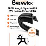 Babawick Epdm Kauçuk Siyah NAT05 Conta Pvc Kapı ve Pencere Fitili Yalıtım Bandı - 25 metre