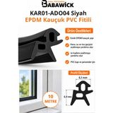 Babawick Epdm Kauçuk Siyah Yağlı Tadilat Contası Kar-01 Ado-04 Uzun Ömürlü Kapı Pencere Fitili - 10 Metre