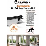 Babawick Kaliteli Hammadde Tpe'den Üretilmiş Conta 3mm Kanala Uyumlu NAT05 Gri Kapı Pencere Fitili - 25 Metre