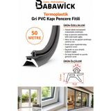 Babawick Kaliteli Hammadde Tpe'den Üretilmiş Conta 3mm Kanala Uyumlu PAK05 Gri Kapı Pencere Fitili - 50 Metre