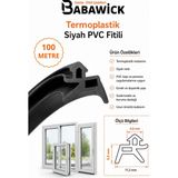 Babawick Kaliteli Hammadde Tpe'den Üretilmiş Conta 3mm Kanala Uyumlu PAK05 Siyah Kapı Pencere Fitili - 100 Metre