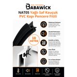 BABAWİCK Nat05 Profesyonel Yağlı Saf Kauçuk PVC Kapı Pencere Fitili 10 Mt Siyah İzolasyon Contası