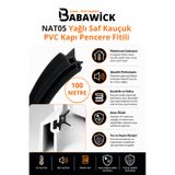 BABAWİCK Nat05 Profesyonel Yağlı Saf Kauçuk PVC Kapı Pencere Fitili 100 Mt Siyah İzolasyon Contası