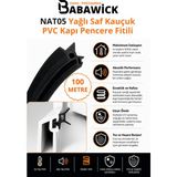 Babawick NAT05 Profesyonel Yağlı Saf Kauçuk Pvc Kapı Pencere Yalıtım Fitili Siyah Izolasyon Tamirat Contası Kaliteli ve Uzun Ömürlü - 100 Metre