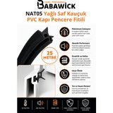 Babawick NAT05 Profesyonel Yağlı Saf Kauçuk Pvc Kapı Pencere Yalıtım Fitili Siyah Izolasyon Tamirat Contası Kaliteli ve Uzun Ömürlü - 25 Metre