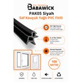 BABAWİCK PAK05 Profesyonel Yağlı Saf Kauçuk PVC Kapı Pencere Fitili 100 Mt Siyah İzolasyon Contası