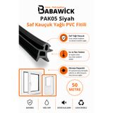 BABAWİCK PAK05 Profesyonel Yağlı Saf Kauçuk PVC Kapı Pencere Fitili 50 Mt Siyah İzolasyon Contası