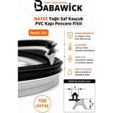 Babawick Saf Kauçuk Nat-05 Kapı Pencere Fitili Gri Tamirat Contası Kaliteli ve Uzun Ömürlü - 100 METRE