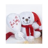 Baba,yılbaşı,20-25 cm Pelüş, 20 Cm, Atkılı Balonlu Tedy,yumuşak, Sevgiliye Hediye,ayı,peluş Ayıcık,plush Toys,oturan Ayı,ofis Hediyesi (Noelbeyaz)
