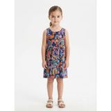 Babexi Bg 450365 Desenli Fiyonklu Elbise - Lacivert - 2