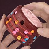 Babi Zoo Eğitici Dönen Zeka Küpü - Stres Giderici ve Odaklanma Artırıcı Mantık Puzzle Oyuncağı 3 Yaş+ (Güvenli Abs Plastik, Ce, EN71 ) - Wine Red