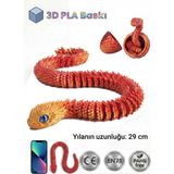 Babi Zoo Hareketli Kristal Yılan ve Yumurta Seti - 3D Baskı Organik Figür Oyuncak Dekoratif Koleksiyon - 707 Kırmızı