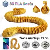 Babi Zoo Hareketli Kristal Yılan ve Yumurta Seti - 3D Baskı Organik Figür Oyuncak Dekoratif Koleksiyon - Sarı
