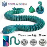Babi Zoo Hareketli Kristal Yılan ve Yumurta Seti - 3D Baskı Organik Figür Oyuncak Dekoratif Koleksiyon - Yeşil Basic