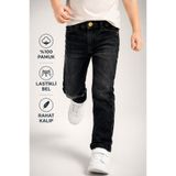 BABİDO Erkek Çocuk Slim Fit Kot Pantolon siayh renkli– Likralı Rahat Kalıp Günlük Jeans (1-8 Yaş)