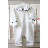 Babies First Lacivert Detaylı 4'lü Yeni Doğan Hastane Çıkış Seti - Tulum, Şapka, Eldiven, Battaniye (0-3 Ay) - 0 - 3 Ay - 00 Lacivert