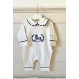 Babies First Oyuncak At Nakışlı 6'lı Lacivert Yenidoğan Set %100 Pamuk Tulum Battaniye Puset Örtü Yastık Eldiven - 00-Beyaz - 0 - 3 Ay