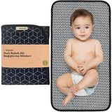 BabiesKo Bebek Bakım Örtüsü, Bebek Alt Açma Minderi, - Su Geçirmez Bebek Minderi, (Black Geo) - Standart - Renkli