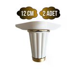 Babil 12Cm Plastik Ayak Mobilya Masa Ve Dolap Ayağı(12Cm)(Beyaz - Altın) Beyaz 12Cm 12Cm - 2 Adet