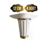 Babil 12Cm Plastik Ayak Mobilya Masa Ve Dolap Ayağı(12Cm)(Beyaz - Altın) Beyaz 12Cm 12Cm - 4 Adet