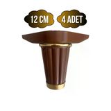 Babil 12Cm Plastik Ayak Mobilya Masa Ve Dolap Ayağı(12Cm)(Kahverengi- Altın) Kahverengi 12Cm 12Cm - 4 Adet