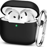 Babilden Airpods 4.Nesil 2024 Darbelere Dayanıklı Parmak İzi Karşıtı MagSafe Şarj ile Uyumlu Silikon Kılıf (Siyah, Airpods 4.Nesil 2024 Silikon)