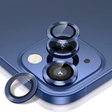 Babilden iPhone 13 İle Uyumlu Kamera Lens Koruyucu Alüminyum Alaşım Çerçeveli Tempered Glass (Mavi)