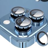 Babilden iPhone 13 Pro Max İle Uyumlu Kamera Lens Koruyucu Alüminyum Alaşım Çerçeveli Tempered Glass (Mavi)