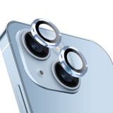 Babilden iPhone 14 İle Uyumlu Kamera Lens Koruyucu Alüminyum Alaşım Çerçeveli Tempered Glass (Mavi)