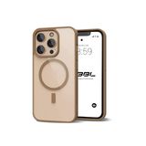 Babilden iPhone 14 Pro Max İçin Kılıf Kamera Korumalı Magsafe İle Uyumlu Kablosuz Şarj Özellikli Şeffaf Renkli Telefon Kılıfı (Kahverengi)