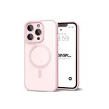 Babilden iPhone 15 Pro Max İçin Kılıf Kamera Korumalı Magsafe İle Uyumlu Kablosuz Şarj Özellikli Şeffaf Renkli Telefon Kılıfı (Pembe)