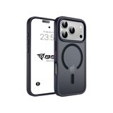 Babilden iPhone 17 Pro İçin Kılıf Kamera Korumalı Magsafe İle Uyumlu Kablosuz Şarj Özellikli Mat Şeffaf Renkli Telefon Kılıfı (Siyah)