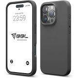 Babilden iPhone Kılıf İnce Sıvı Silikon 3 Katmanlı Tam Kaplamalı Yumuşak Jel Kauçuk Kılıf Kapak, Antrasit Siyah (iPhone 16) (50)