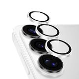 Babilden Samsung A35 / A55 İle Uyumlu Kamera Lens Koruyucu Alüminyum Alaşım Çerçeveli Telefon Lensi Temperli Cam Koruma (Gümüş)