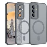 Babilden Samsung Galaxy A36 İçin Kılıf Kamera Korumalı Magsafe İle Uyumlu Kablosuz Şarj Özellikli Mat Şeffaf Renkli Telefon Kılıfı (Gri)