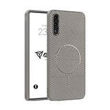 Babilden Samsung Galaxy A71 İle Uyumlu Kılıf Karbon Fiber Desenli Manyetik Şık Tasarım Darbe Emici Kamera Korumalı Telefon Kılıfı (Gri)