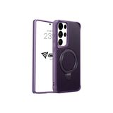 Babilden Samsung Galaxy S25 Ultra İle Uyumlu Kılıf Karbon Fiber Materyal Stand Özellikli Lens Çerçeveli Ve Sararmayan Güçlü Darbe Emici Premium Telefon Kılıfı (Mor)