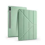 Babilden Samsung Galaxy Tab S9 FE Plus/Galaxy Tab S10 Plus ile Uyumlu Kalem Bölmeli Trifolding Cover Tablet Kılıf Katlanabilir Standlı Otomatik Uyku Modlu Darbe Emici İnce Tasarım Fıstık Yeşil