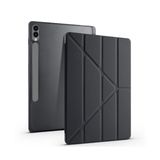 Babilden Samsung Galaxy Tab S9 FE Plus/Galaxy Tab S10 Plus ile Uyumlu Kalem Bölmeli Trifolding Cover Tablet Kılıf Katlanabilir Standlı Otomatik Uyku Modlu Darbe Emici İnce Tasarım Siyah
