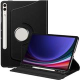 Babilden Samsung Galaxy Tab S9 Plus X810 Yatay ve Dikey Standlı 360 Derece Döner Tablet Kılıfı Siyah