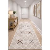 Babilhome 3006 Bej 100x300 cm Kaymaz Tabanlı Kesme Salon Koridor Mutfak Yatak Odası Halısı