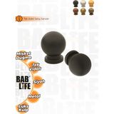 Bablife Küçük Misket Düğme Siyah 25MM Çapında Çekmece Dolap Mobilya Kulpları - Tek Delikli