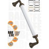 Bablife Melis 128MM Beyaz-Antik Sarı Metal Lüks Çekmece Dolap Mobilya Kulpları Tüm Renk Seçenekleriyle - Beyaz - Antik Sarı - 128 mm