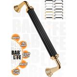 Bablife Melis 192MM Siyah - Altın Metal Lüks Çekmece Dolap Mobilya Kulpları Tüm Renk Seçenekleriyle - 192 mm