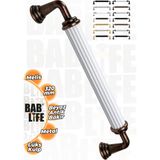 Bablife Melis 320MM Beyaz-Antik Bakır Metal Lüks Çekmece Dolap Mobilya Kulpları Tüm Renk Seçenekleriyle - 320 mm - Beyaz - Antik Bakır