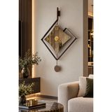 bablo Eksen Bronz Klasik Bronz Aynalı Sessiz Mekanizma Metal Gövde Modern Duvar Saati G57 cm x Y90 cm