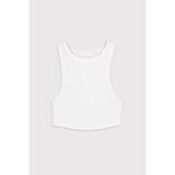 Babokah Halter Yaka Crop Fitilli Atlet - Beyaz - M