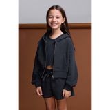 Babokah (Kids Girl) Fermuarlı Kapüşonlu Kanguru Cep Sweatshirt - 5 Yaş - Antrasit