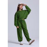 Babokah (Kids Girl) Kapitone Crop Sweatshirt - Orman Yeşili - 5 Yaş